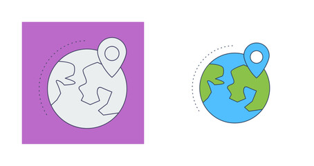 Locate on Earth Vector Icon