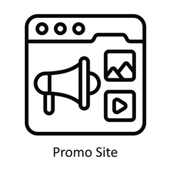 Promo Site vector outline Design illustration. Symbol on White background EPS 10 File 