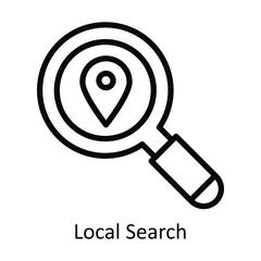 Local Search vector outline Design illustration. Symbol on White background EPS 10 File 
