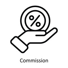 Commission vector outline Design illustration. Symbol on White background EPS 10 File 