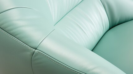 Closeup of mint lounge chair. Modern minimalist home living room interior. materials for furniture finishing