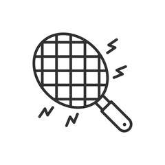 Electric fly swatter, linear icon. Line with editable stroke
