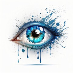 colorful eye illustration with abstract colors , generated by AI