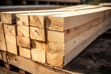 stack of pine wood planks