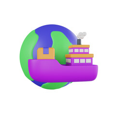 Fototapeta premium Shipping 3D illustrations