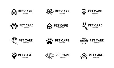 Beautiful pet care symbol set