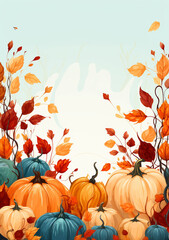 Naklejka premium Autumn Harvest Border Design