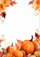 Naklejka na ściany i meble Autumn Harvest Border Design