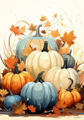 Naklejka premium Pumpkin Harvest