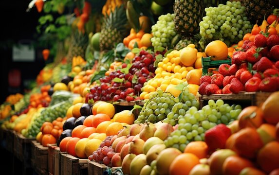 Vibrant Array at the Fruit Market