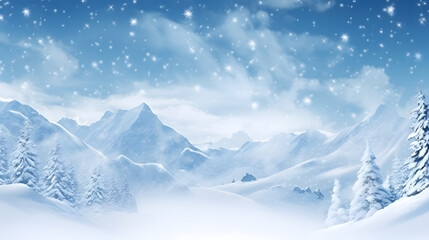 Obraz premium Craft a breathtaking snowflakes wallpaper featuring majestic mountain peaks cloaked in fresh snow, with detailed flakes cascading from the crisp, clear sky.