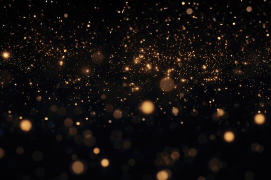 Background of white and yellow sequins on a black background, outer space