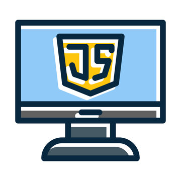 Javascript Vector Thick Line Filled Colors Icon Design Vector Thick Line Filled Colors Icon Design