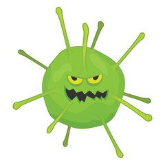 Ugly cartoon virus with face