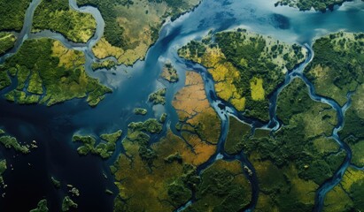 Aerial image of the Amazon basin.