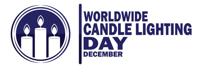 Worldwide Candle Lighting Day Vector illustration. December. Holiday concept. Template for background, banner, card, poster with text inscription.