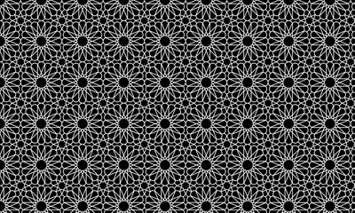 Islamic Geomteric Pattern Background with black color for wall of building or other 