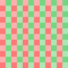 Christmas gingham seamless pattern.Checkered tartan plaid with twill weave repeat pattern in green and red.Geometric square vector illustration background design for fabric and print.