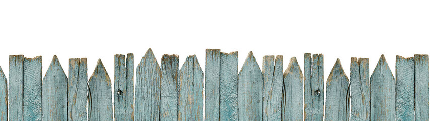 Old rotten grey wood fences isolated with clipping paths on white background. High quality photo