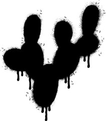Spray Painted Graffiti cactus icon Sprayed isolated with a white background.