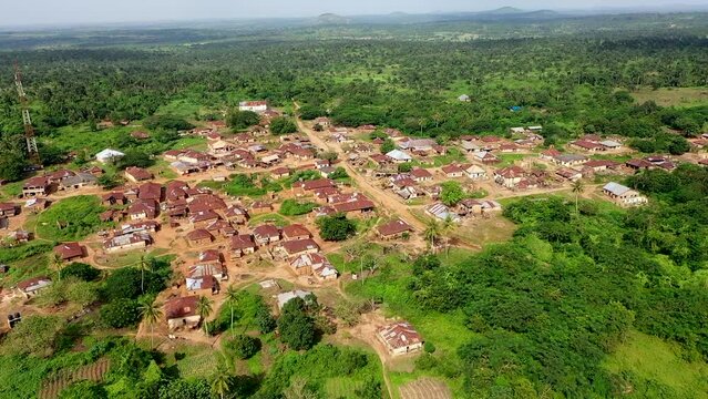 shot of a village in the western part of nigeria