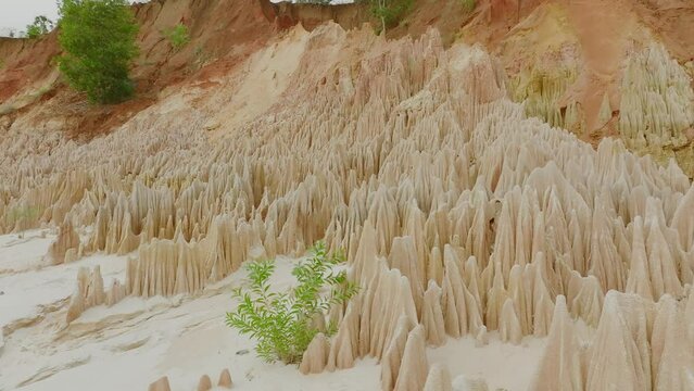 Rotation around beautiful natural Tsingy Rouge in Madagascar