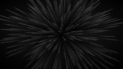 Obraz premium Black abstract powder explosion. Black Friday sale concept. Modern dramatic mystical dark graphic design for banner, flyer, card, presentation, brochure or landing page. Vector background