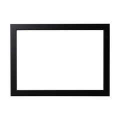 Black blank picture frame, realistic horizontal picture frame. Empty white picture frame, mockup template isolated on white background.