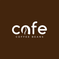 Café logo typography design for coffee drinks
