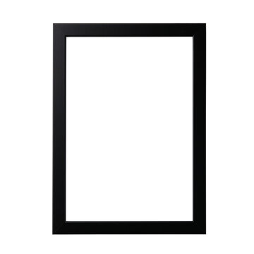 Black blank picture frame, realistic horizontal picture frame. Empty white picture frame, mockup template isolated on white background.