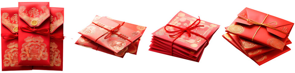 Red Envelope on white background, chinese new year and christmas concept - obrazy, fototapety, plakaty