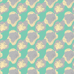 Abstract psychedelic unique seamless artwork with wave characters