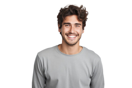 Positive Expression Handsome Man Isolated on Transparent Background