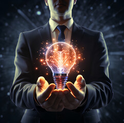 bulb in hand (Generative AI)