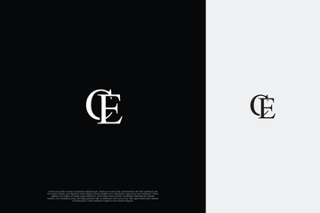 Initial Letter CE Logo monogram typography for business name. Vector logo inspiration - obrazy, fototapety, plakaty