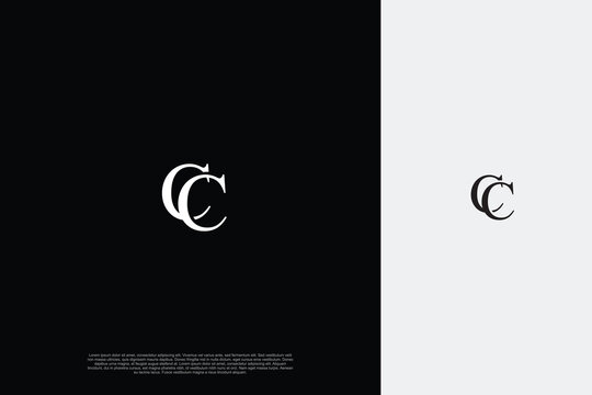 Initial Letter CC Logo monogram typography for business name. Vector logo inspiration