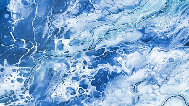 Abstract background of water waves, paint waves, water ripples, marble, moving colorful liquid paints. Colorful marble liquid waves. Beautiful Liquid Art 3D Abstract Design.