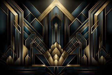 abstract 3d art deco pattern