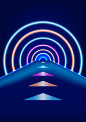 Stage street road of a circle color neon