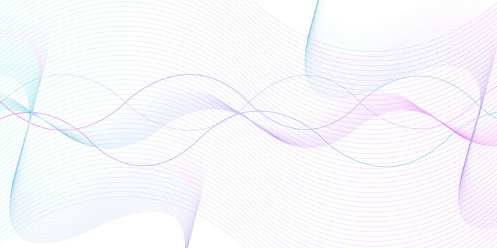 Abstract wave element on white background,  Blue and pink wave lines image. vector, illustration.