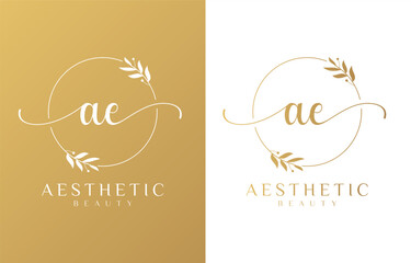 Letter A Beauty Logo with Flourish Ornament