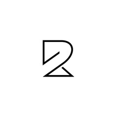 modern line R logo design with line style in black color