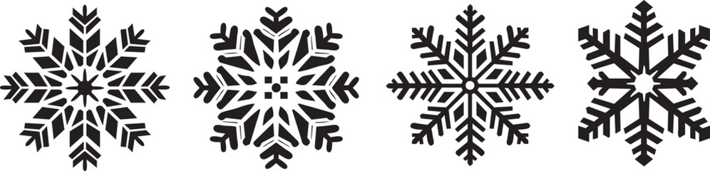 Snowflake vector icon, Silhouette of snowflakes