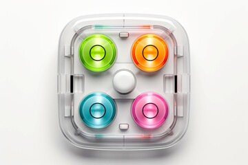 Fototapeta premium Abstract high tech multicolor button on white background