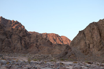 Fototapeta na wymiar Sinai Mountains, Wadi El-Weshwash, Taba, Egypt. 