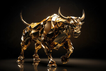 bull sculpture, concept of bull market. 