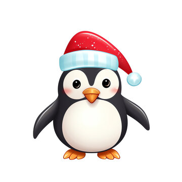 a cartoon penguin wearing a hat