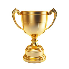 Fototapeta na wymiar Golden trophy cup. Element isolated on transparent background. AI generative.