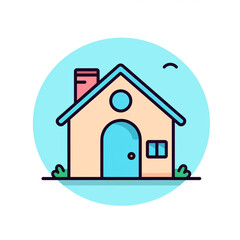 Home icon. Flat icon. Generative AI