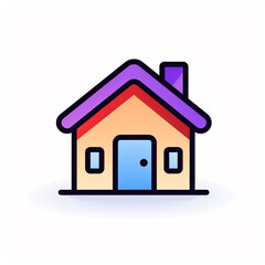 Home icon. Flat icon. Generative AI